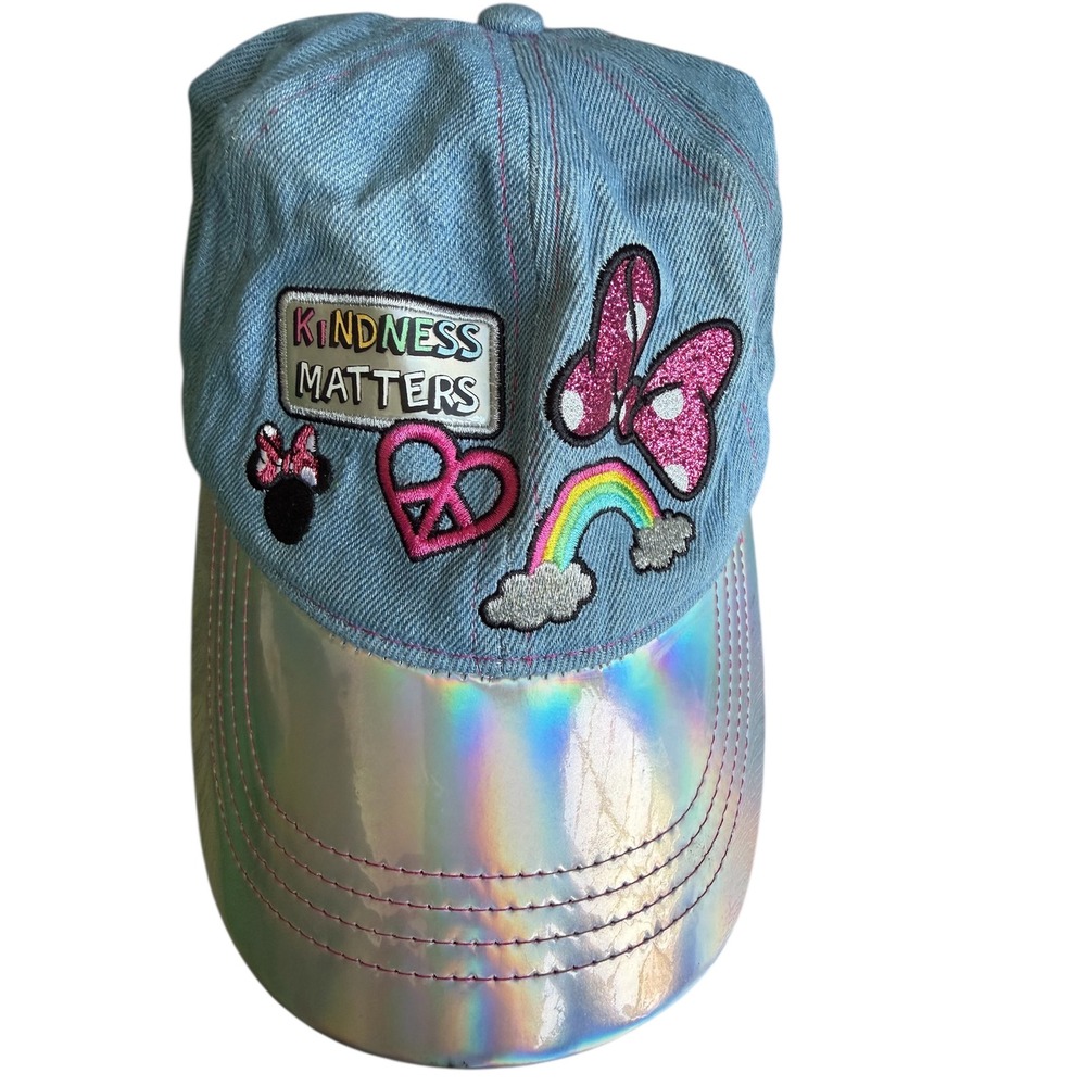 Kindness Matters‎ Denim Baseball Cap | Iridescent Brim | Adjustable | Women's - Picture 2 of 5